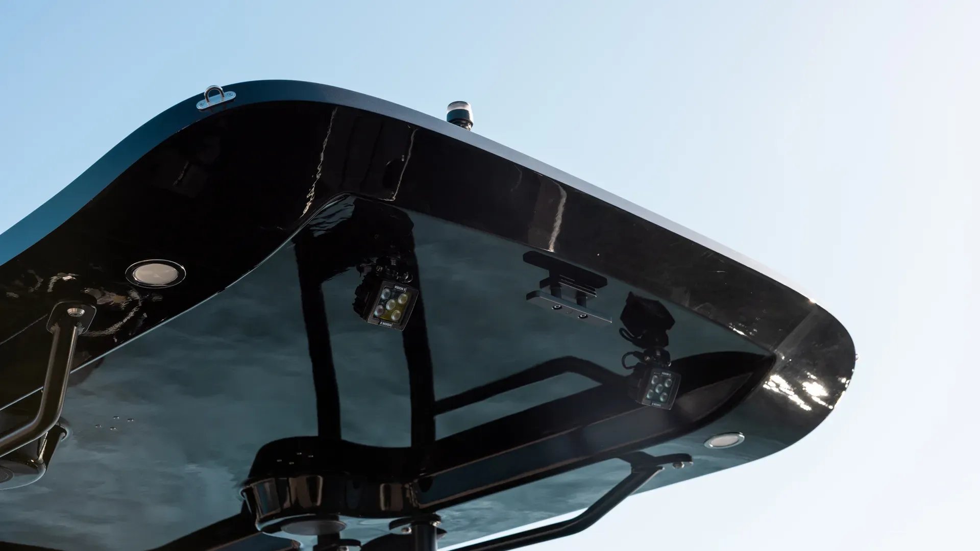 Integrated lighting and equipment beneath the X Shore PRO T-top