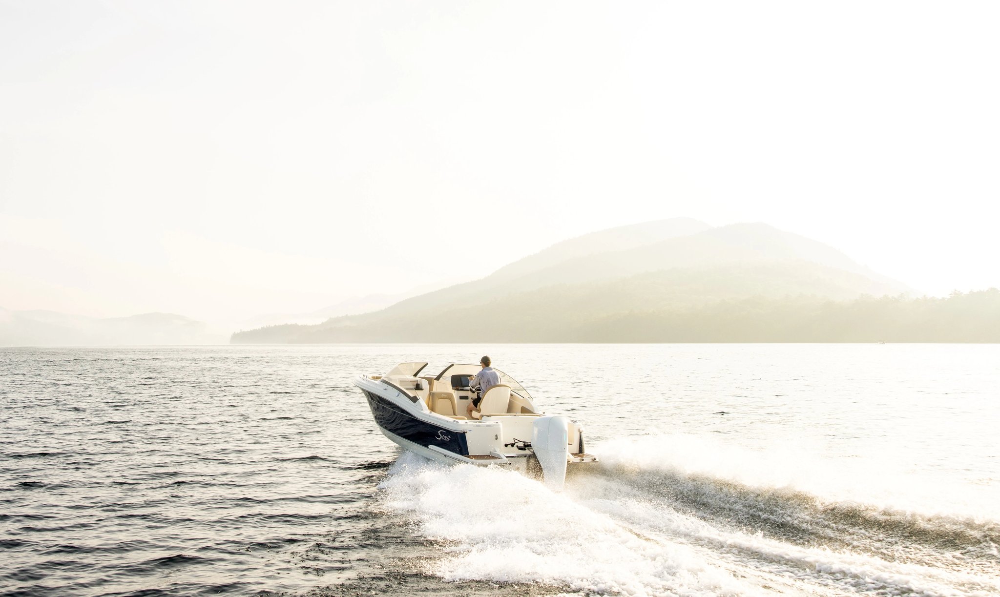 A boat with a man on it.